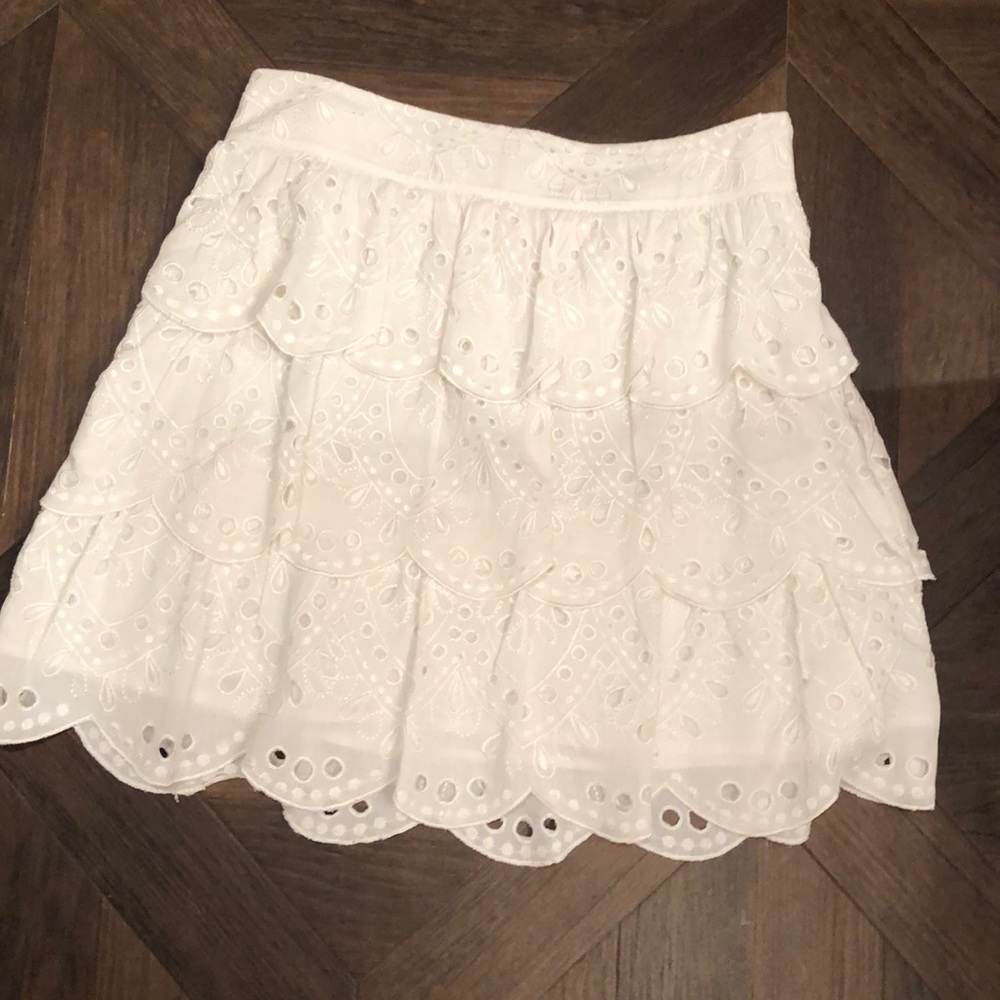 White eyelet skirt by Michael Kors.